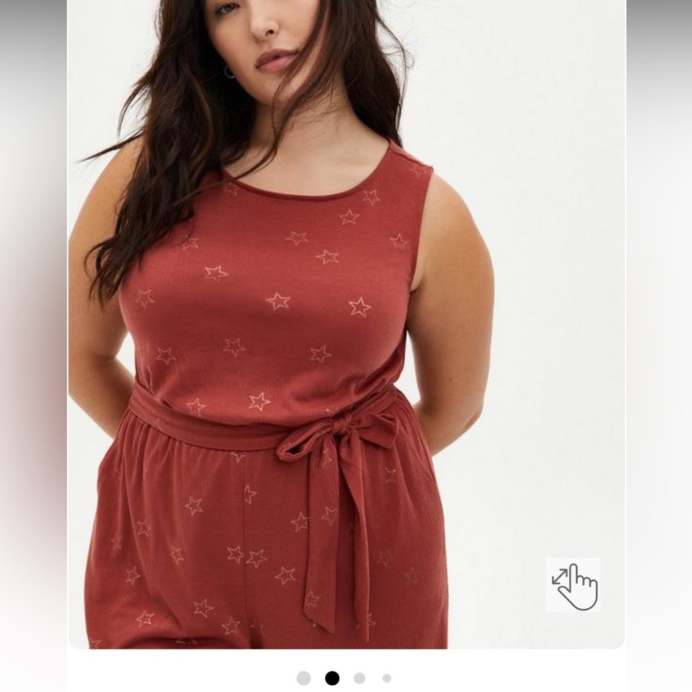 Marsala Stars Textured Knit Culotte Jumpsuit
